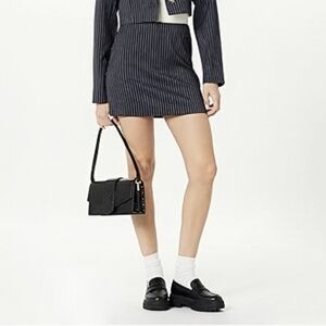 The Drop Caen Navy PinStriped Mini Skirt Zipper Closure Size: Small